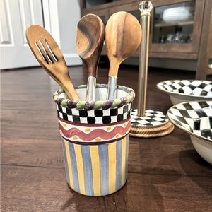 Mackenzie Childs Ceramic Cooking Utensil Holder